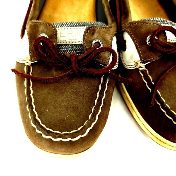 Sperry Women's 10M Angelfish Loafer Lace-Up Nautical Textured Boat Shoes - Picture 7 of 14